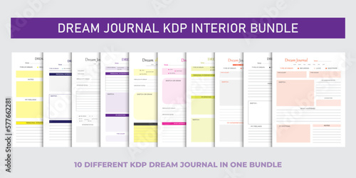 Dream journal kdp interior design template bundle, eps