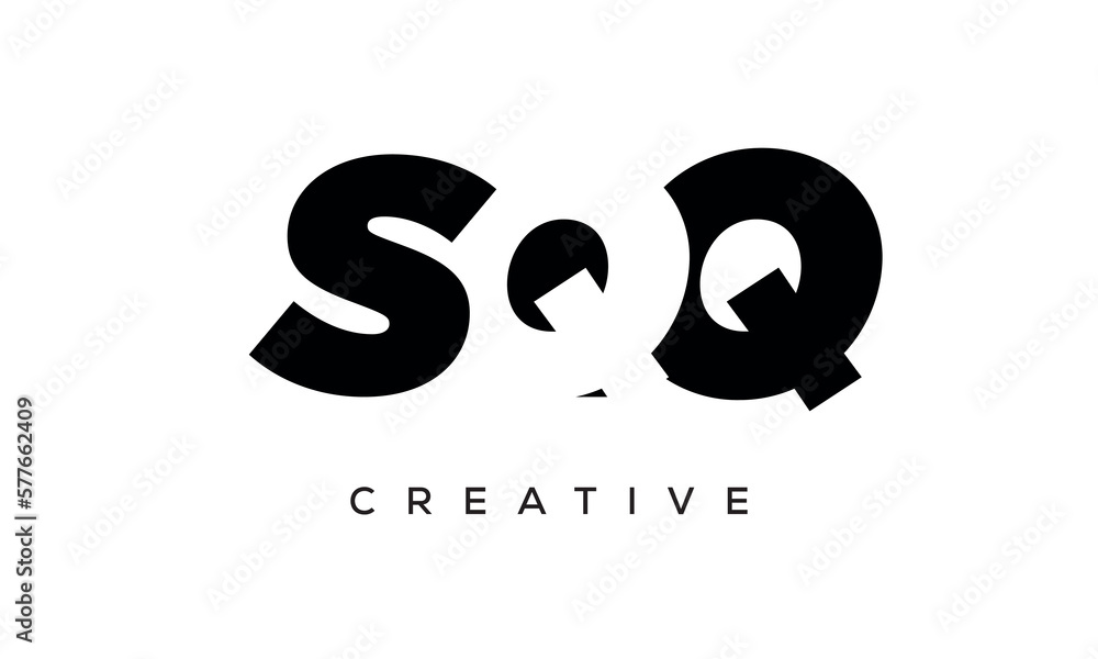 SQQ letters negative space logo design. creative typography monogram vector SQQ letters negative space logo design. creative typography monogram vector