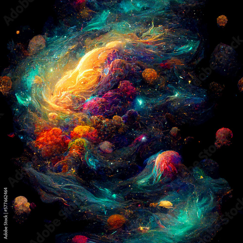 Colorful cosmic universe pattern, generative ai