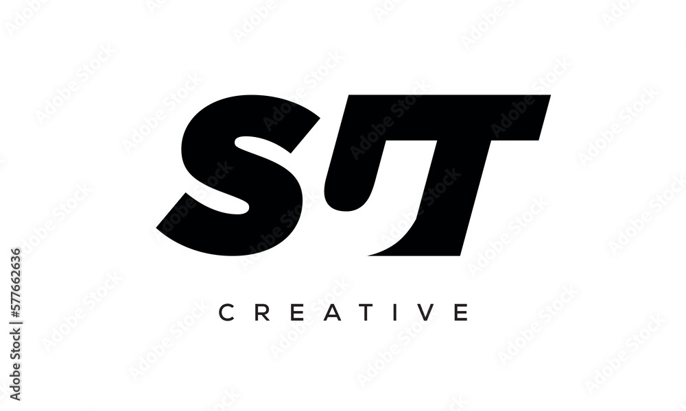 SUT letters negative space logo design. creative typography monogram vector SUT letters negative space logo design. creative typography monogram vector