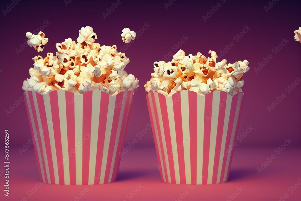 Cute Cartoon Dancing Popcorn Character (Created with Generative AI