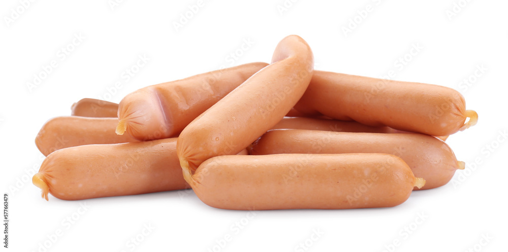 Fresh raw sausages isolated on white. Meat product Fresh raw sausages isolated on white. Meat product