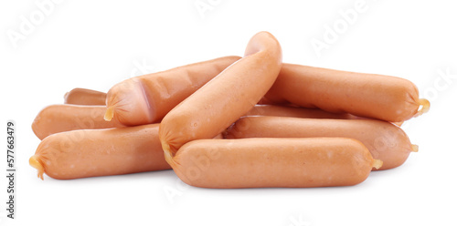 Fresh raw sausages isolated on white. Meat product