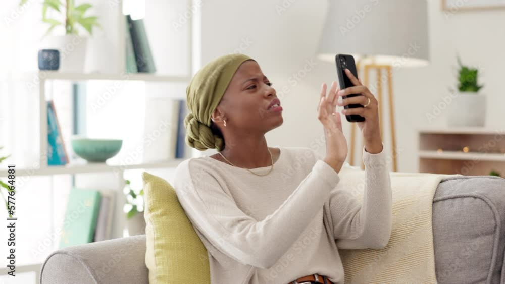Phone signal problem, black woman and wifi connectivity issue on a home living room sofa. Frustrated, confused and annoyed female on a lounge couch in a house with technology, 404 and mobile glitch Phone signal problem, black woman and wifi connectivity issue on a home living room sofa. Frustrated, confused and annoyed female on a lounge couch in a house with technology, 404 and mobile glitch