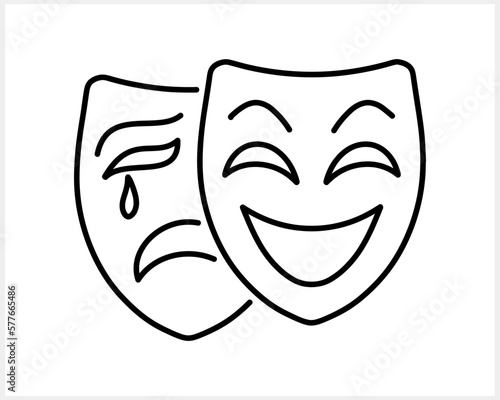 Theatre mask clipart Sketch vector stock illustration EPS 10