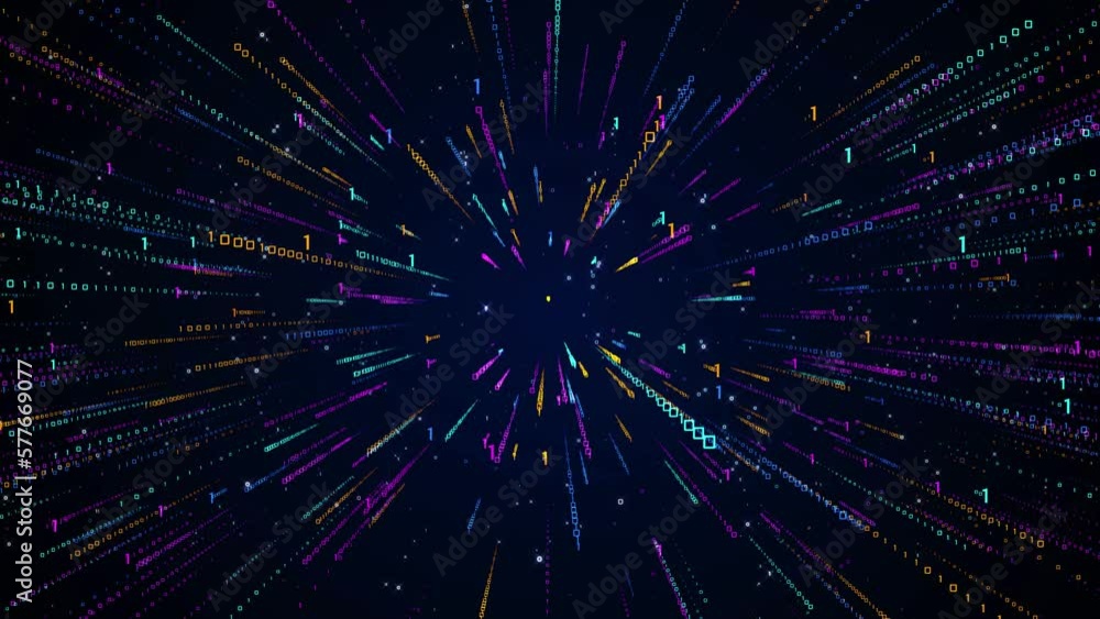 Abstract Motion Data Transfer Blue Purple Orange Shiny Binary Digital Number 01 Burst Matrix Style Hi-tech Background, 2-32 Sec Seamless Loop Abstract Motion Data Transfer Blue Purple Orange Shiny Binary Digital Number 01 Burst Matrix Style Hi-tech Background, 2-32 Sec Seamless Loop