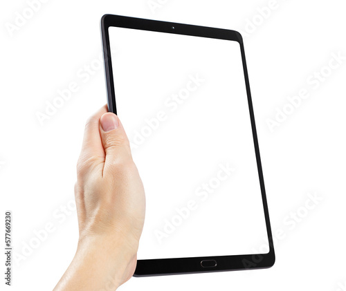 Obraz na płótnie Tablet computer in hand, cut out