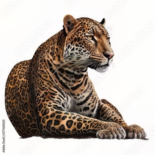 leopard in front of white background