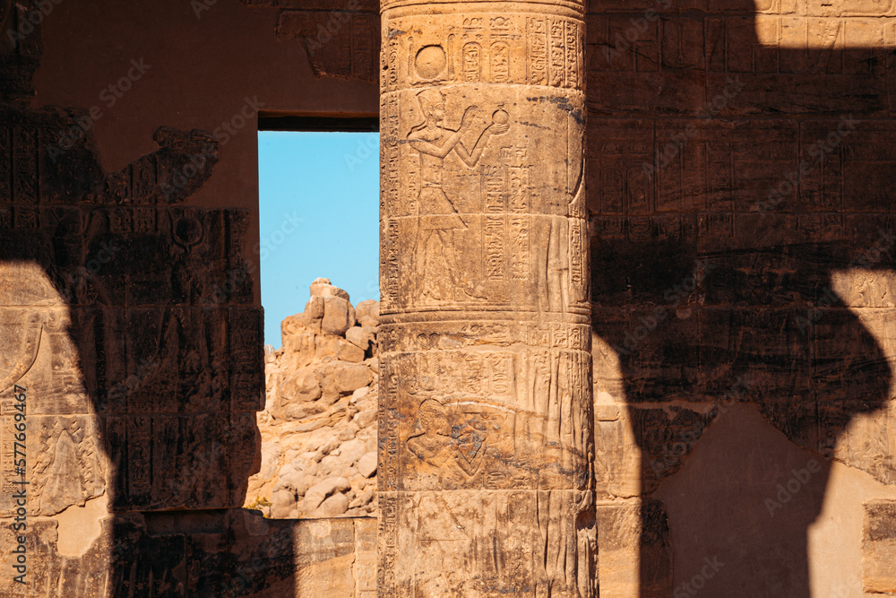Pillar & Shadows, Philae Temple, Aswan Egypt