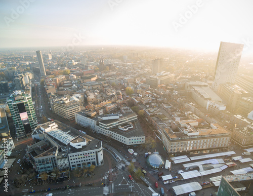 Photography Eindhoven City Cityscape in Netherlands. Drone Point of View