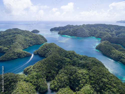 Fototapeta Naklejka Na Ścianę i Meble -  Koror Island in Palau. Archipelago, part of Micronesia Region