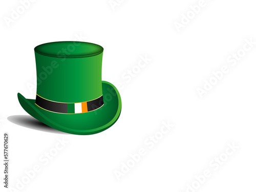 Зелёная шляпа с ирландским флагом. День святого Патрика.