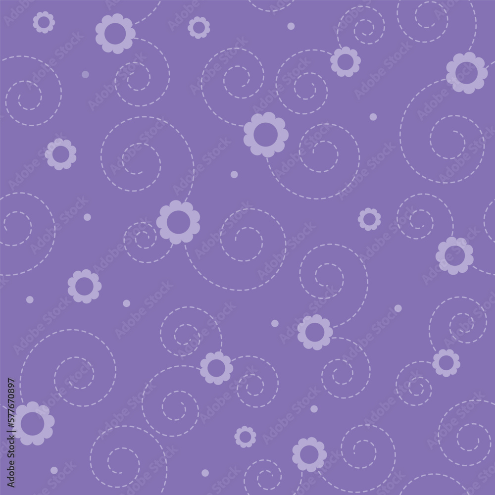Violet floral  background template - seamless pattern
