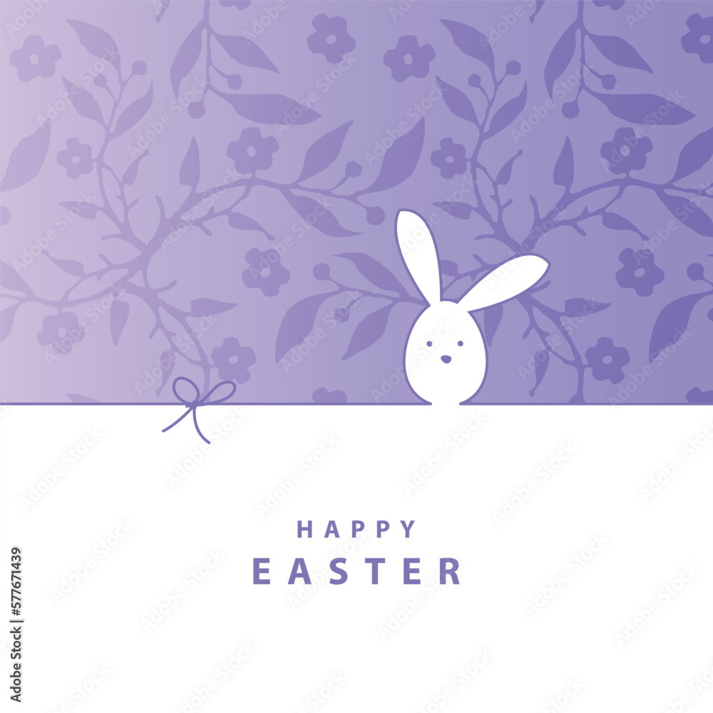 Obraz premium Easter card - bunny and easter flowers