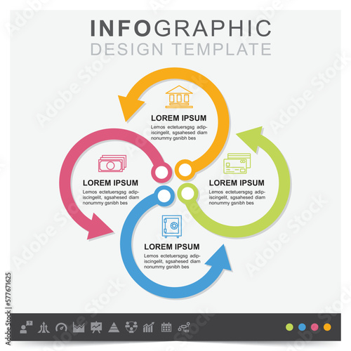Infographic business plan and icons set