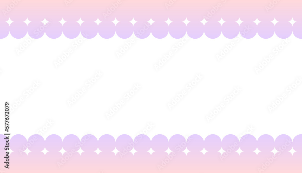 ゆめかわキラリ　ヘッダーフッターイラスト素材　16：9　ピンク色