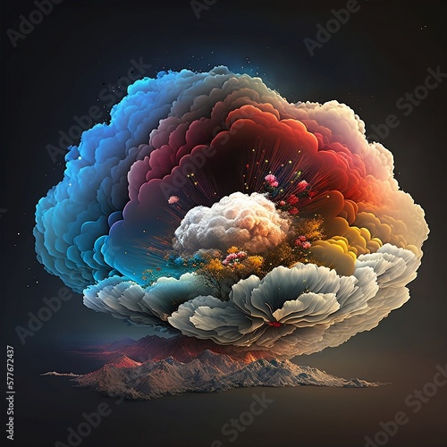  abdtract multi-colored cloud in the form of a flower photo