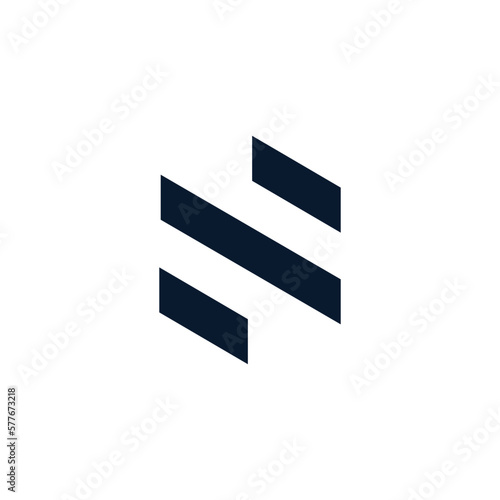 Geometric Line Initial Letter S Logo. Flat Vector Logo Design Template Element. 