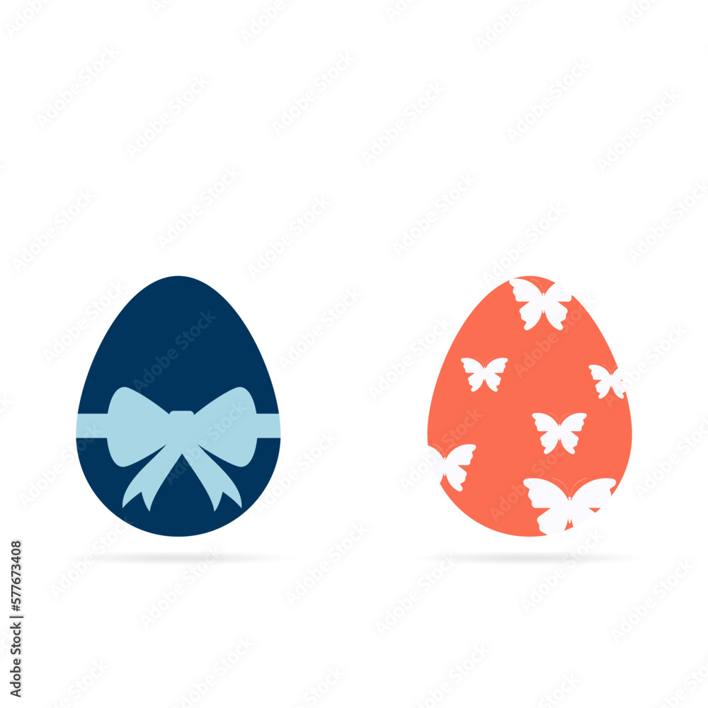 Set of beautiful Easter eggs. Holiday. Vector illustration.