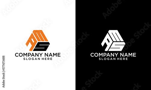  letter ams or mas triangle modern logo