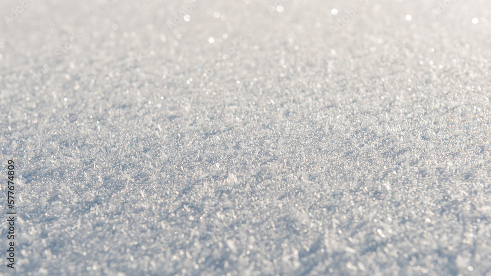 Obraz premium White frost on the surface on a sunny morning.