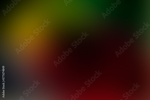 Abstract blurred dark background, red, green, yellow.