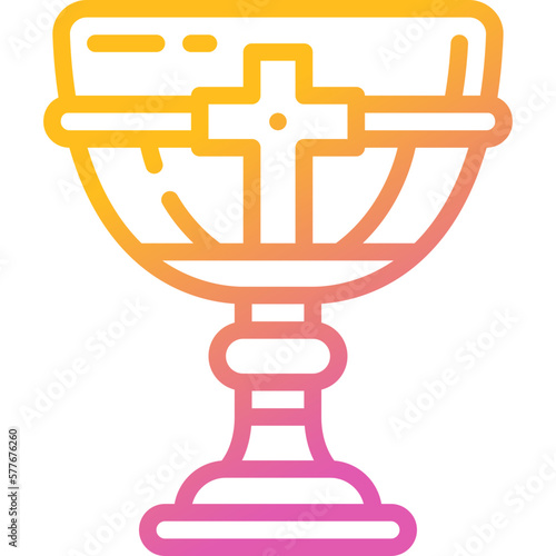 holy chalice gradient line icon
