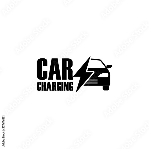 Electric car charge service icon for charging parking station isolated on white background