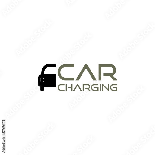 Electric car charge service icon for charging parking station isolated on white background