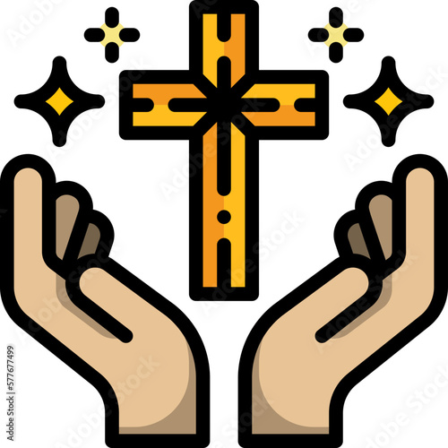 cross filled outline icon