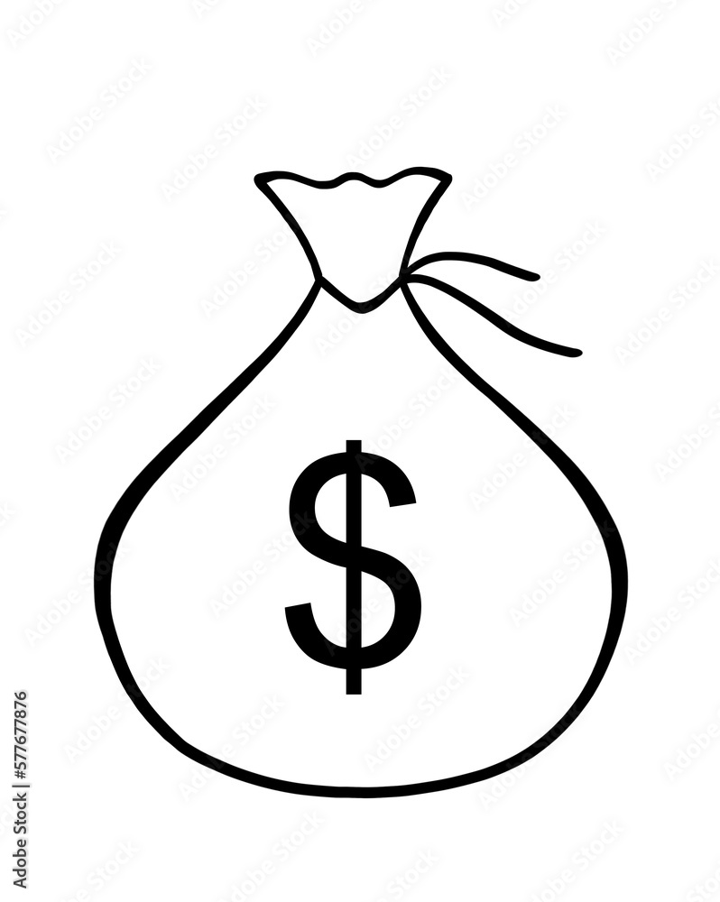 Illustration, clip art of a money bag. Business finance concept. Illustration, clip art of a money bag. Business finance concept.