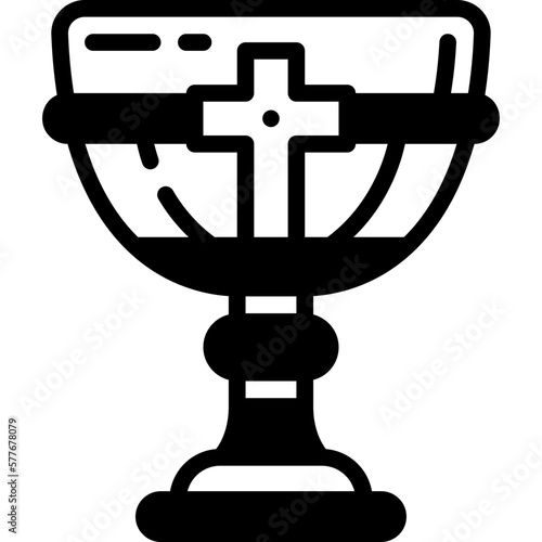 holy chalice solid line icon