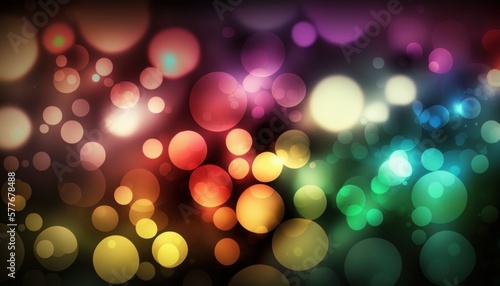 Wallpaper with a glamorous abstract multicolored bokeh background. Generative AI