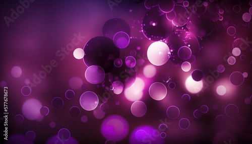 Abstract vivid purple bokeh glamour background. Holiday concept celebration. Generative AI