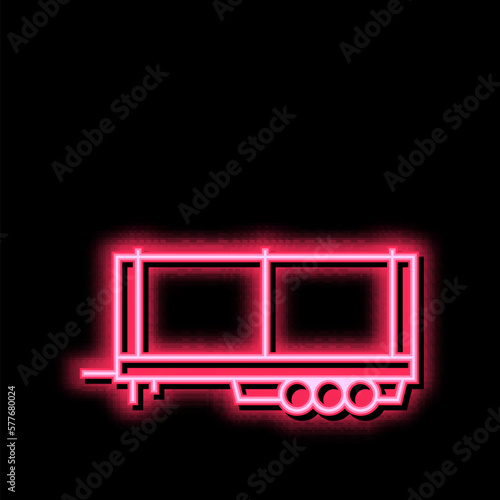 truck trailer neon glow icon illustration