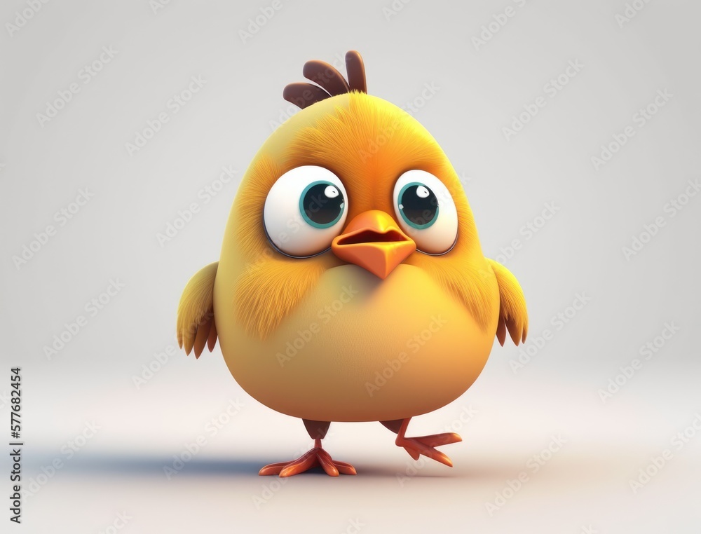 Fototapeta premium Cute Chicken Cartoon Character