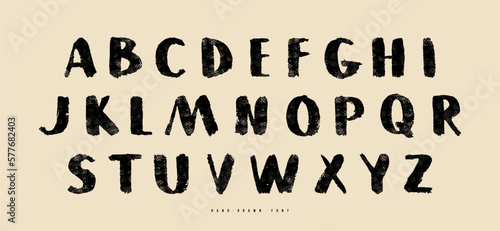 Handwritten brush font in grunge style