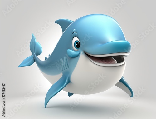 Cute Dolphin Cartoon Character