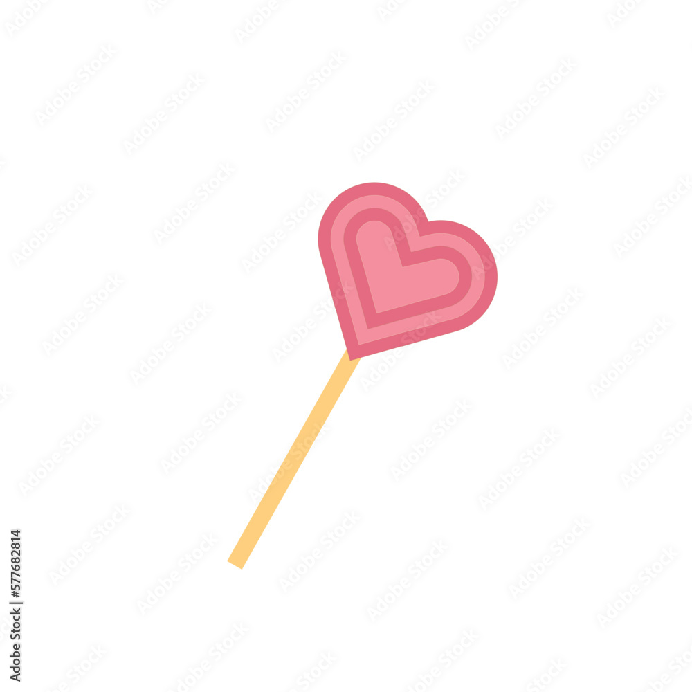 Heart lollipop. Cute vector illustration of a sweet cartoon lollipop Heart lollipop. Cute vector illustration of a sweet cartoon lollipop