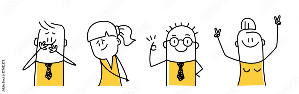 Stick figure. Set of different emotions of people. Stick figure. Set of different emotions of people.