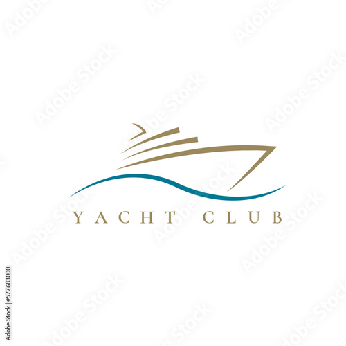 Luxury yacht logo illustration design for your company or business