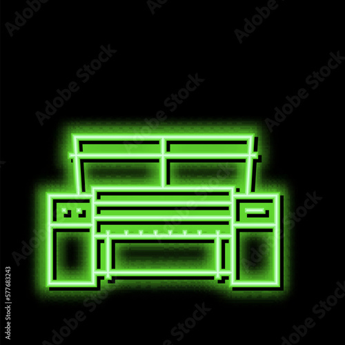 cotton production factory equipment neon glow icon illustration