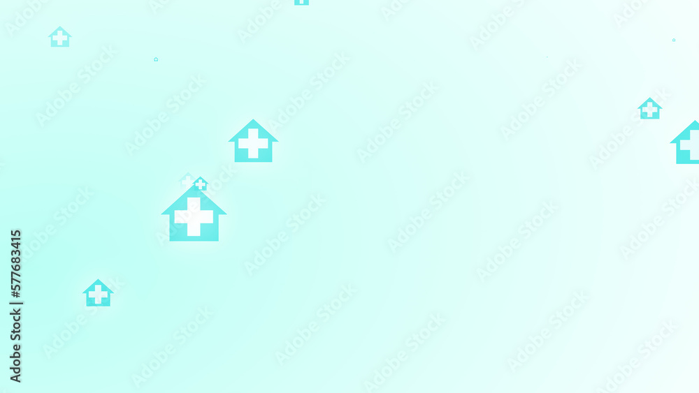 Medical health blue green cross on home pattern background. Abstract banners with prevent virus infection and healthcare stay home concept. Medical health blue green cross on home pattern background. Abstract banners with prevent virus infection and healthcare stay home concept.