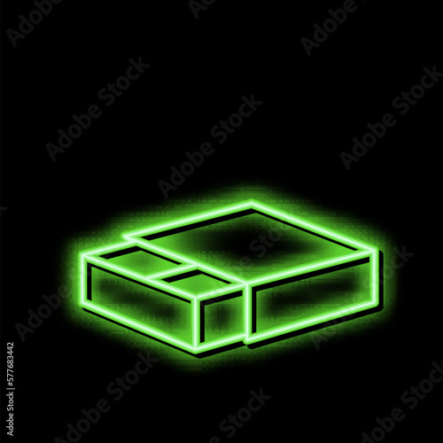 match box neon glow icon illustration