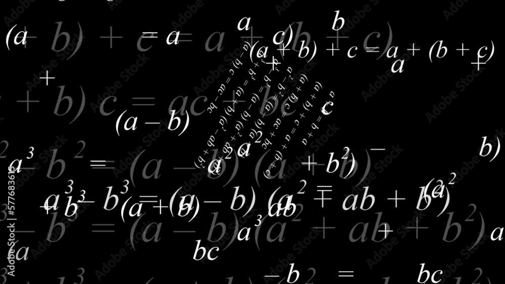 Black background with mathematical expressions Black background with mathematical expressions