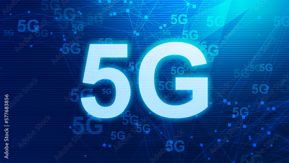 Abstract digital 5G Internet technology blue background. Abstract digital 5G Internet technology blue background.