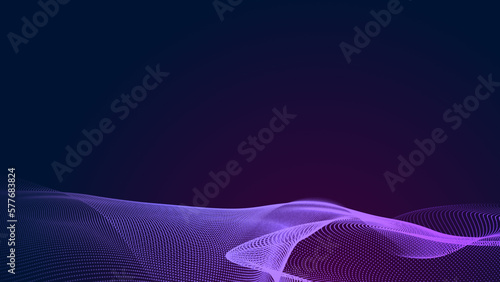 Abstract dot blue purple wave gradient texture technology background.