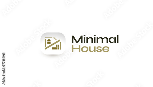 Simple and Minimalist House Logo Design with Abstract Concept. Suitable for Real Estate, Construction, Architecture and Building Industry Logo