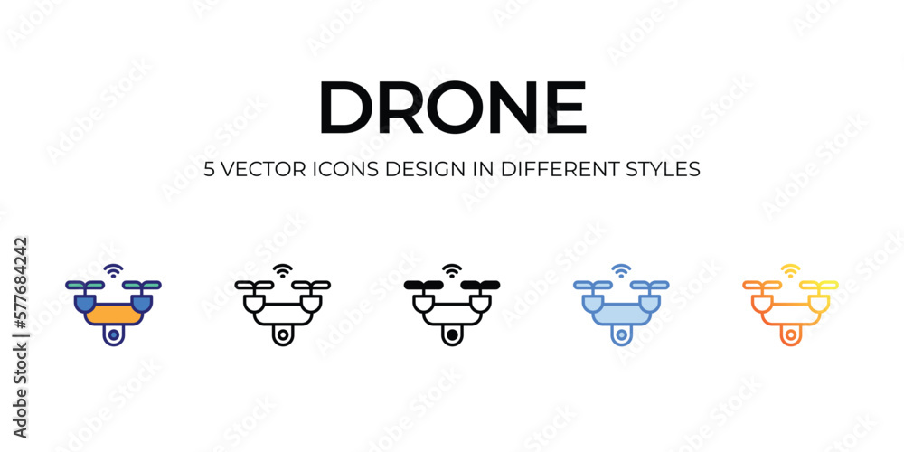 drone Icon Design in Five style with Editable Stroke. Line, Solid, Flat Line, Duo Tone Color, and Color Gradient Line. Suitable for Web Page, Mobile App, UI, UX and GUI design. drone Icon Design in Five style with Editable Stroke. Line, Solid, Flat Line, Duo Tone Color, and Color Gradient Line. Suitable for Web Page, Mobile App, UI, UX and GUI design.