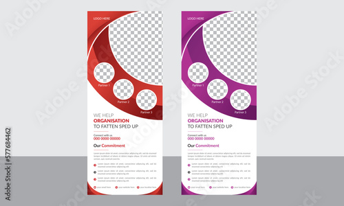 Business Roll Up Banner design. Roll up Banner template, modern template, Two color, and modern design, perfect for creative professional Roll Up Banner Layout with Colorful Accents 2